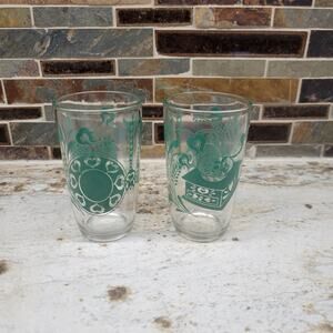 2 Vintage Kraft Swanky Swig Juice Glasses, Green Kitchen Design